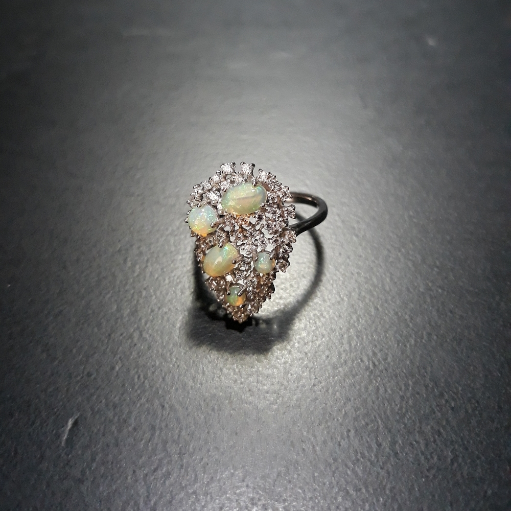 Opal Cluster Ring a5